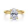 Anuk - 14K Yellow Gold Oval Solitaire Diamond Engagement Ring - 0.07 ct