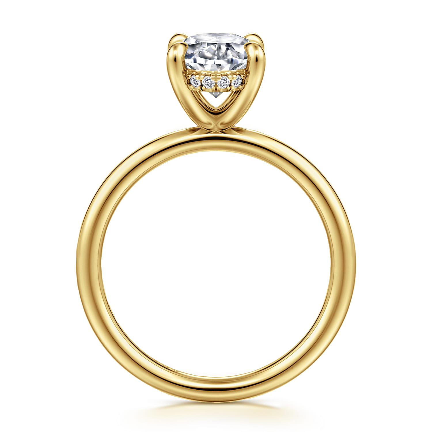 Anuk - 14K Yellow Gold Oval Solitaire Diamond Engagement Ring - 0.07 ct - Shot 2