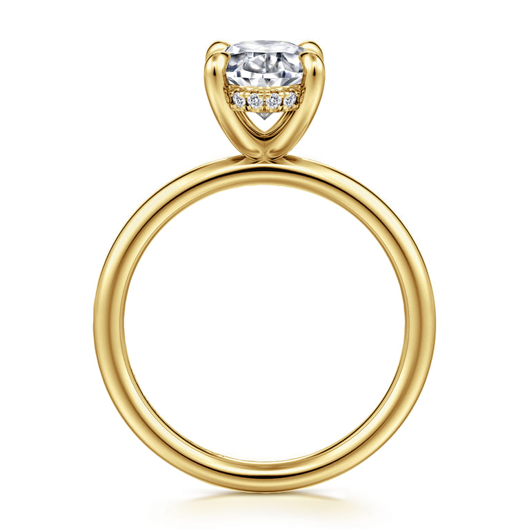 Anuk - 14K Yellow Gold Oval Solitaire Diamond Engagement Ring - 0.07 ct - Shot 2