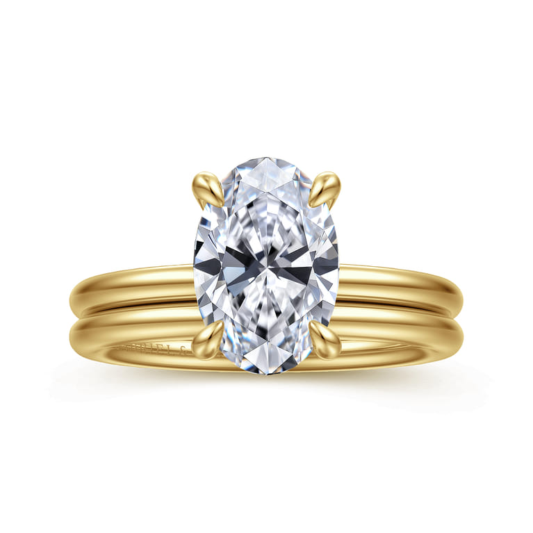 Anuk - 14K Yellow Gold Oval Solitaire Diamond Engagement Ring - 0.07 ct - Shot 4