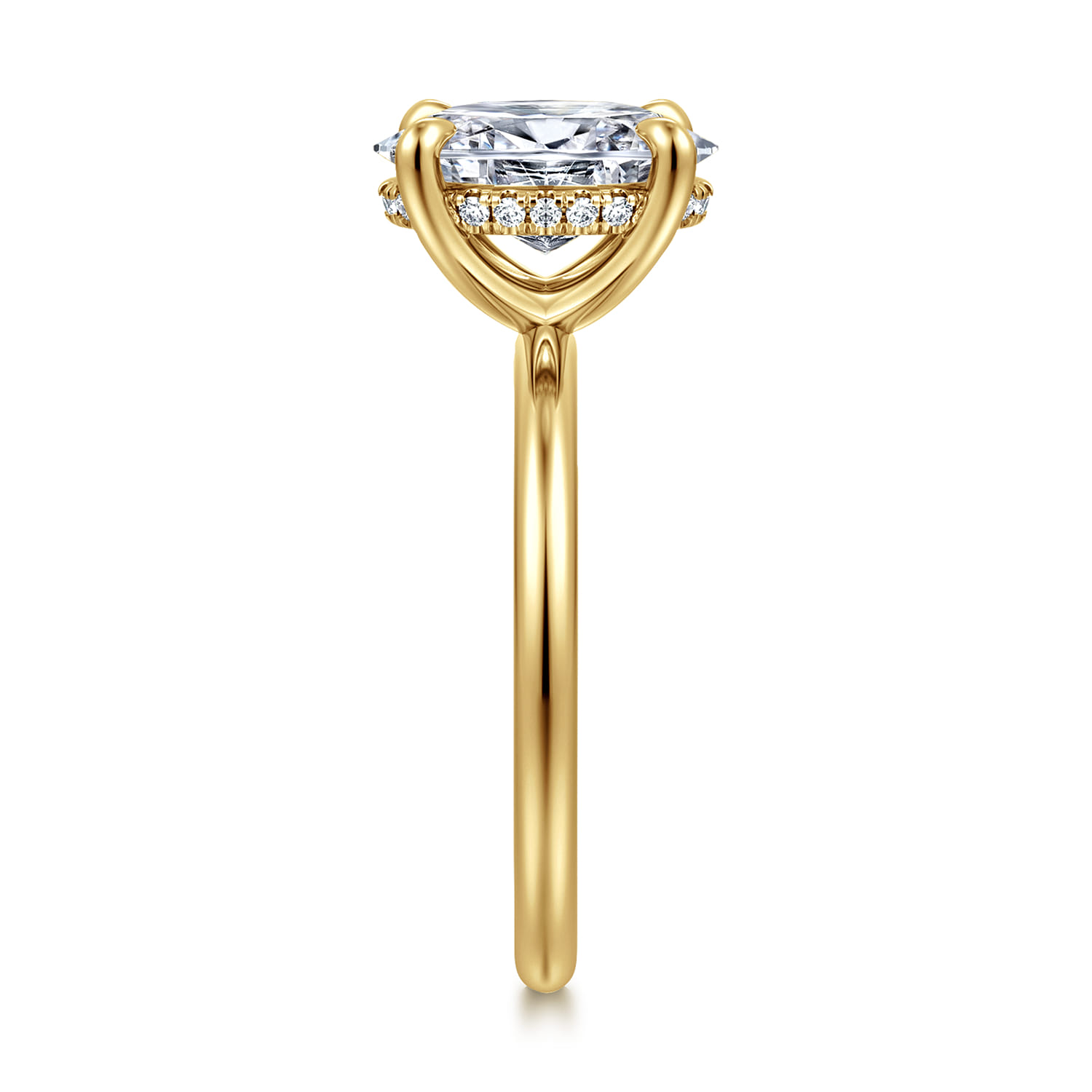 Anuk - 14K Yellow Gold Oval Solitaire Diamond Engagement Ring - 0.07 ct - Shot 5