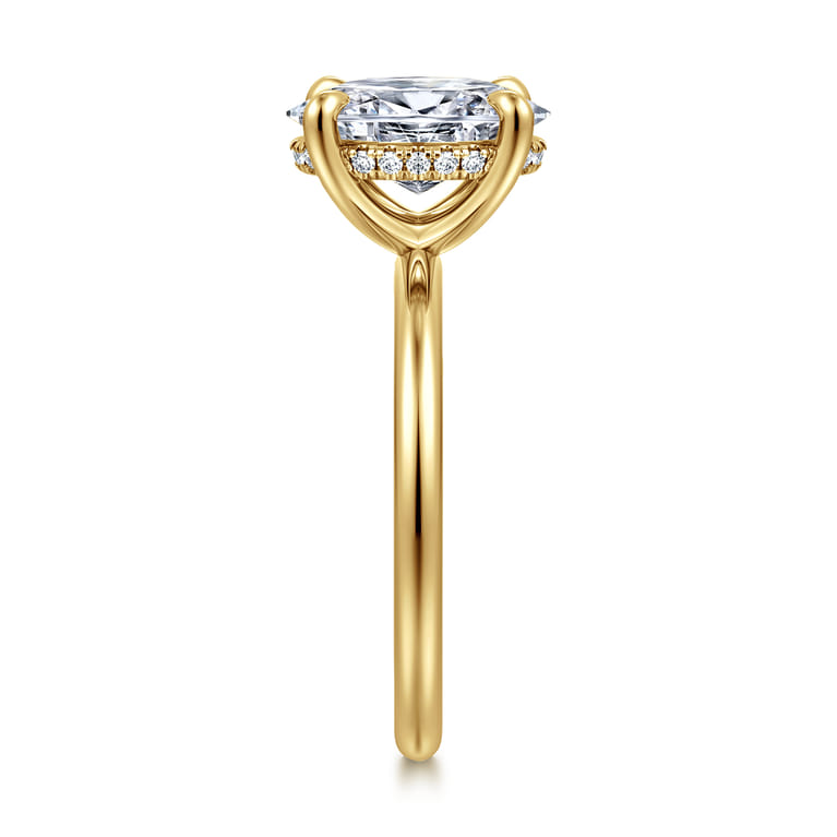 Anuk - 14K Yellow Gold Oval Solitaire Diamond Engagement Ring - 0.07 ct - Shot 5