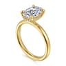 Peace - 14K Yellow Gold Oval Diamond Engagement Ring - 0.08 ct