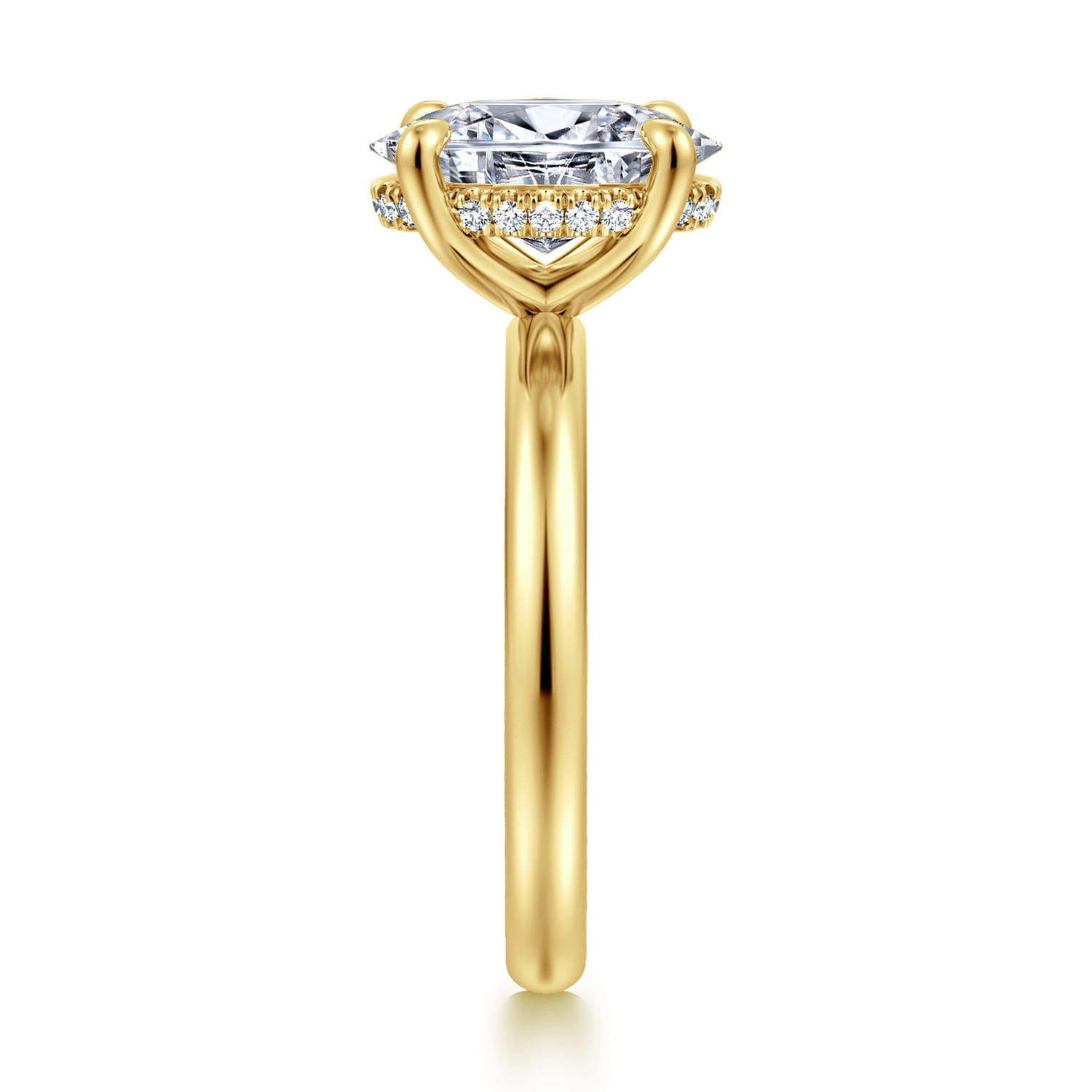 Peace - 14K Yellow Gold Oval Diamond Engagement Ring - 0.08 ct - Shot 4