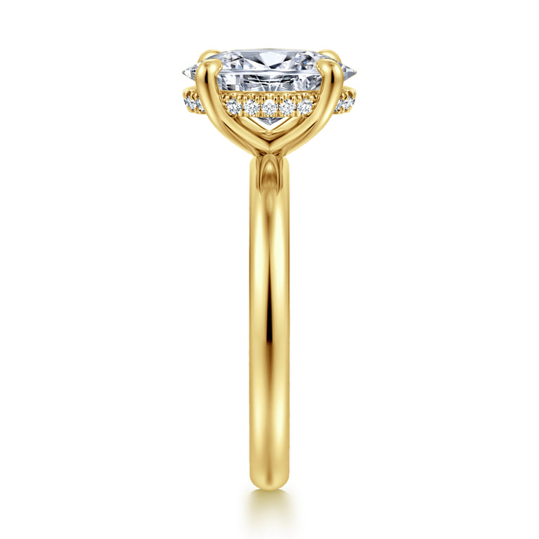 Peace - 14K Yellow Gold Oval Diamond Engagement Ring - 0.08 ct - Shot 4