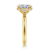 Peace - 14K Yellow Gold Oval Diamond Engagement Ring - 0.08 ct