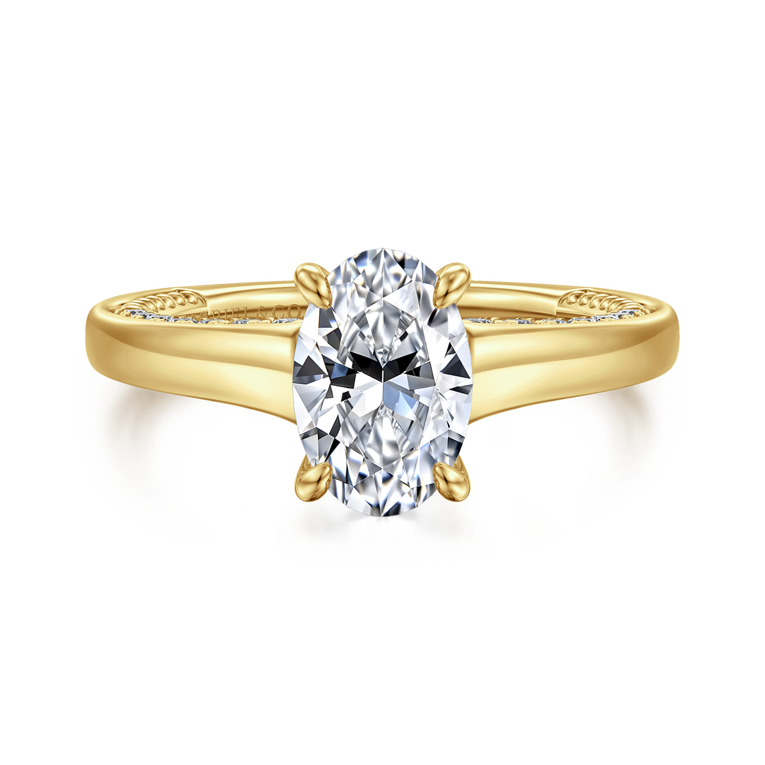 Rosey - 14K Yellow Gold Oval Diamond Engagement Ring - 0.35 ct - Shot 1