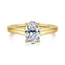 Rosey - 14K Yellow Gold Oval Diamond Engagement Ring - 0.35 ct