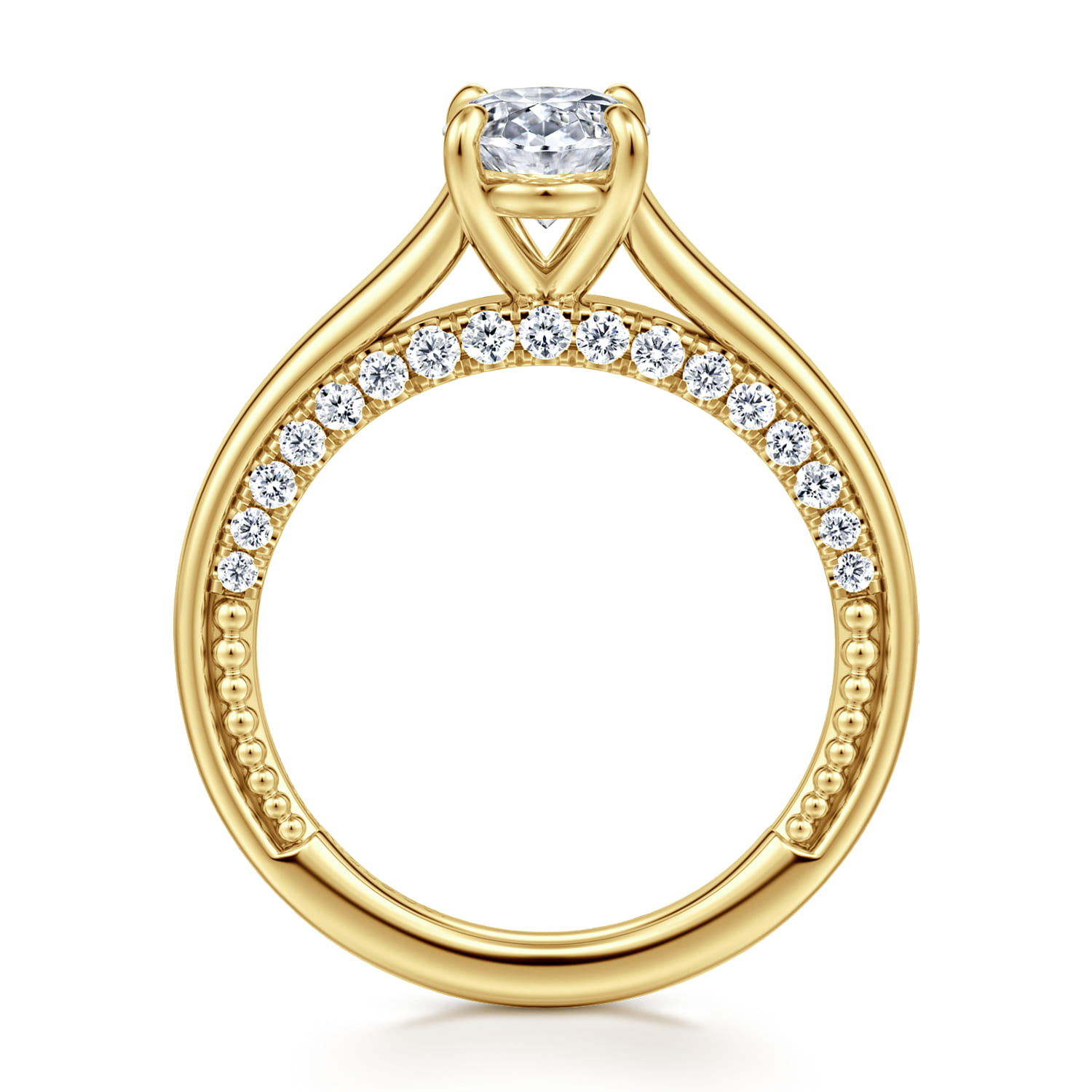 Rosey - 14K Yellow Gold Oval Diamond Engagement Ring - 0.35 ct - Shot 2
