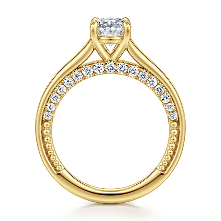 Rosey - 14K Yellow Gold Oval Diamond Engagement Ring - 0.35 ct - Shot 2