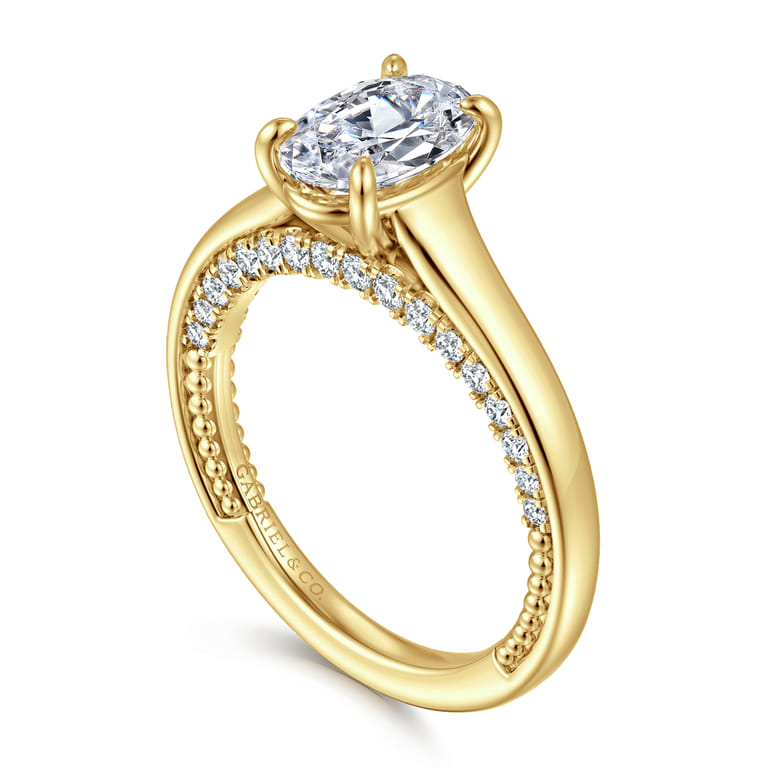 Rosey - 14K Yellow Gold Oval Diamond Engagement Ring - 0.35 ct - Shot 3