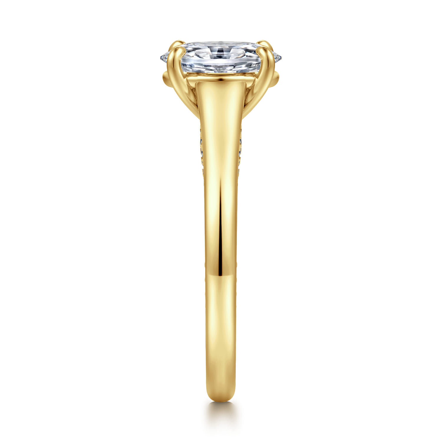Rosey - 14K Yellow Gold Oval Diamond Engagement Ring - 0.35 ct - Shot 4