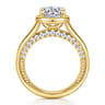 Ettie - 14K Yellow Gold Bezel Prong Oval Diamond Engagement Ring - 0.35 ct