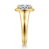 Ettie - 14K Yellow Gold Bezel Prong Oval Diamond Engagement Ring - 0.35 ct