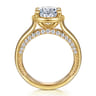 Ettie - 14K Yellow Gold Bezel Prong Oval Diamond Engagement Ring - 0.35 ct