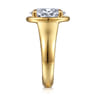 Ettie - 14K Yellow Gold Bezel Prong Oval Diamond Engagement Ring - 0.35 ct
