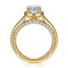 Ettie - 14K Yellow Gold Bezel Prong Oval Diamond Engagement Ring - 0.35 ct