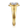 Ettie - 14K Yellow Gold Bezel Prong Oval Diamond Engagement Ring - 0.35 ct