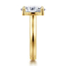 Villa - 14K Yellow Gold Half Bezel Oval Diamond Engagement Ring - 0.1 ct