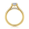 Villa - 14K Yellow Gold Half Bezel Oval Diamond Engagement Ring - 0.1 ct