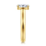 Villa - 14K Yellow Gold Half Bezel Oval Diamond Engagement Ring - 0.1 ct