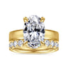 Argentina - 14K Yellow Gold Oval Diamond Engagement Ring - 0.09 ct