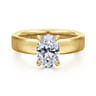 Argentina - 14K Yellow Gold Oval Diamond Engagement Ring - 0.05 ct