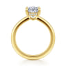 Aliona - 14K White-Yellow Gold Oval Diamond Engagement Ring - 0.09 ct