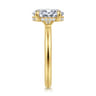 Aliona - 14K White-Yellow Gold Oval Diamond Engagement Ring - 0.09 ct