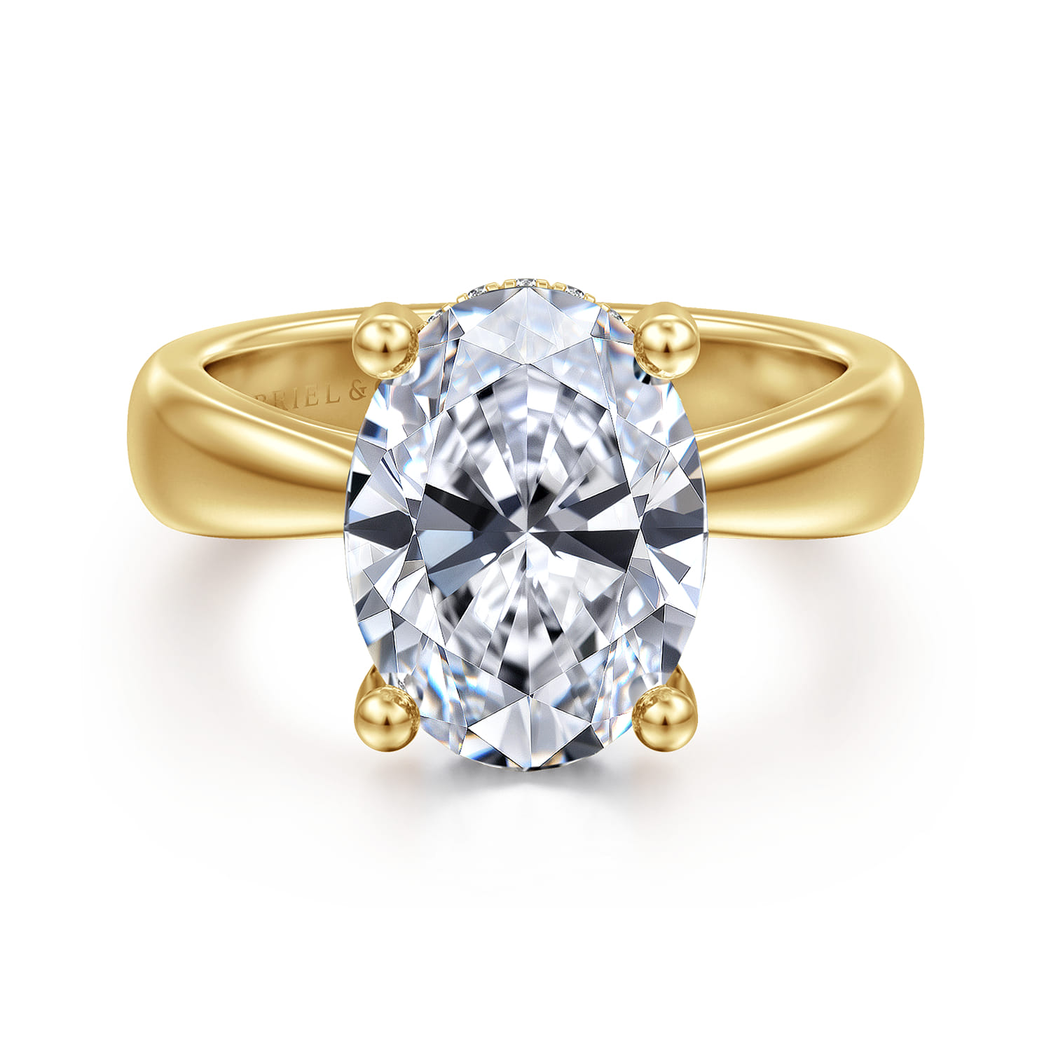 Elysian - 14K Yellow Gold Oval Diamond Engagement Ring - 0.09 ct - Shot 1