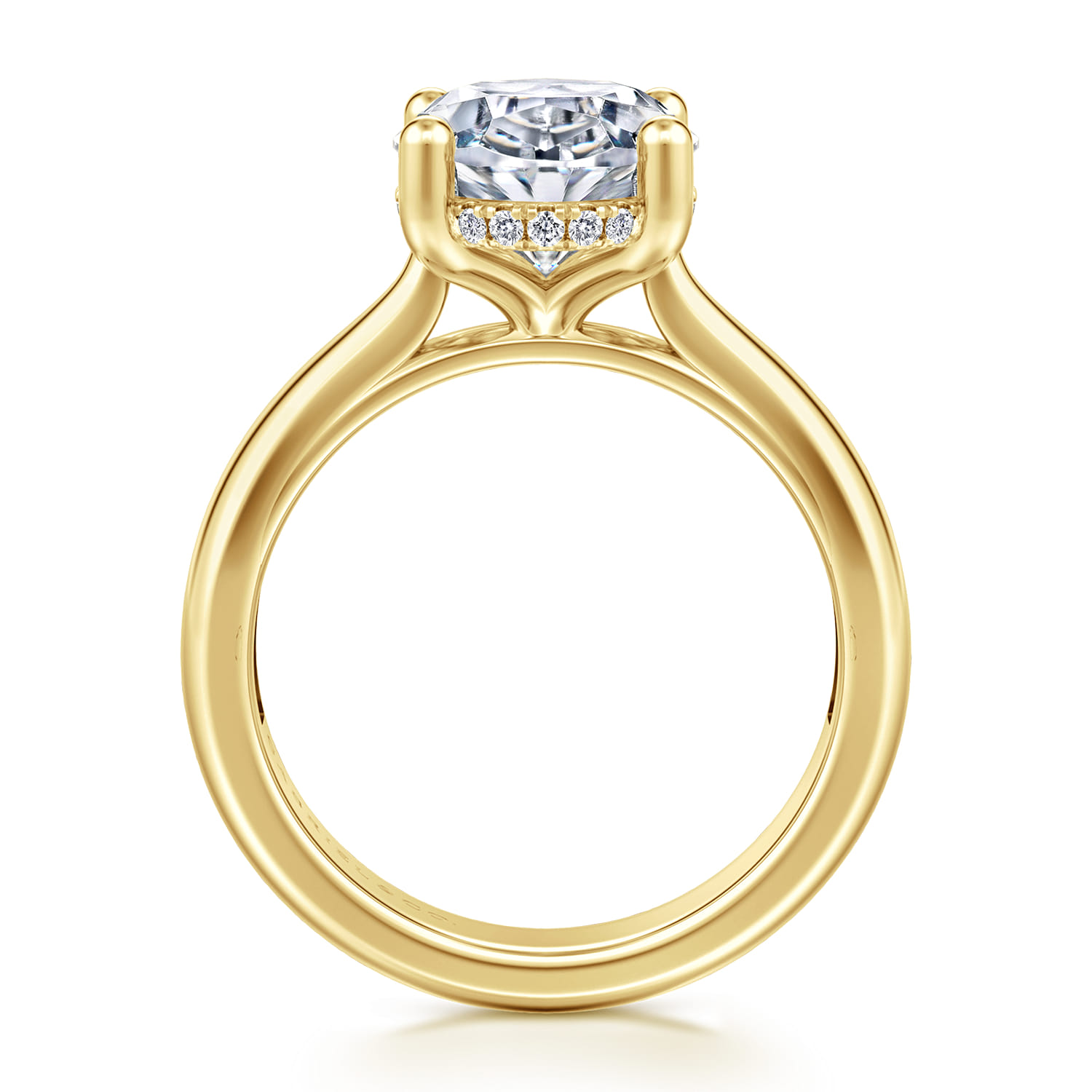 Elysian - 14K Yellow Gold Oval Diamond Engagement Ring - 0.09 ct - Shot 2