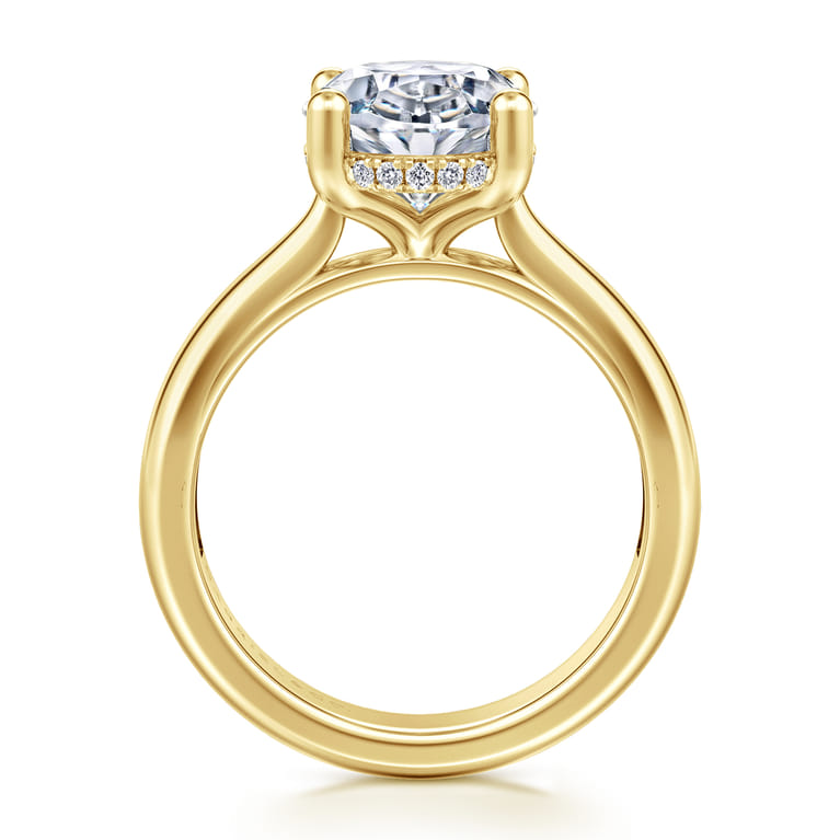 Elysian - 14K Yellow Gold Oval Diamond Engagement Ring - 0.09 ct - Shot 2