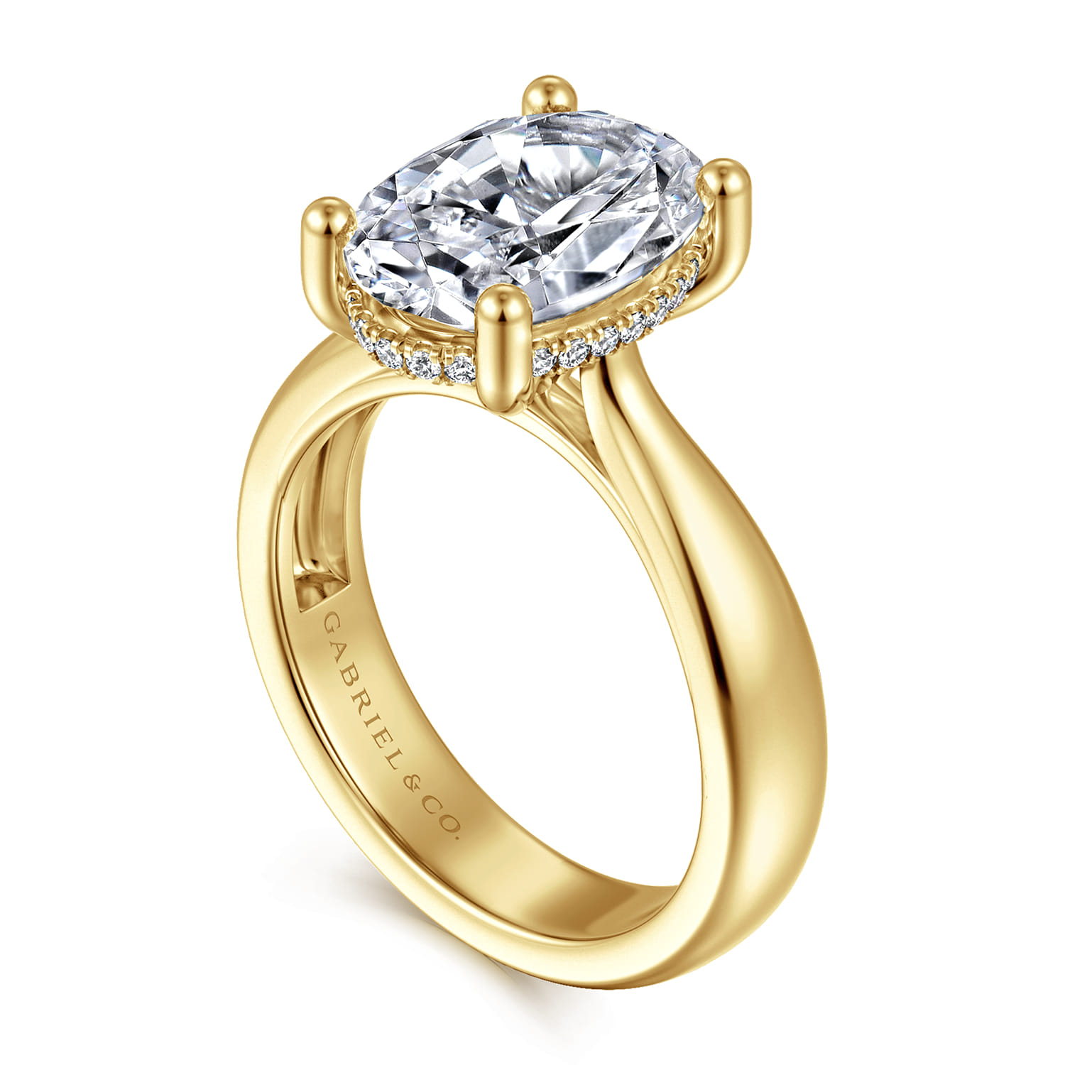 Elysian - 14K Yellow Gold Oval Diamond Engagement Ring - 0.09 ct - Shot 3