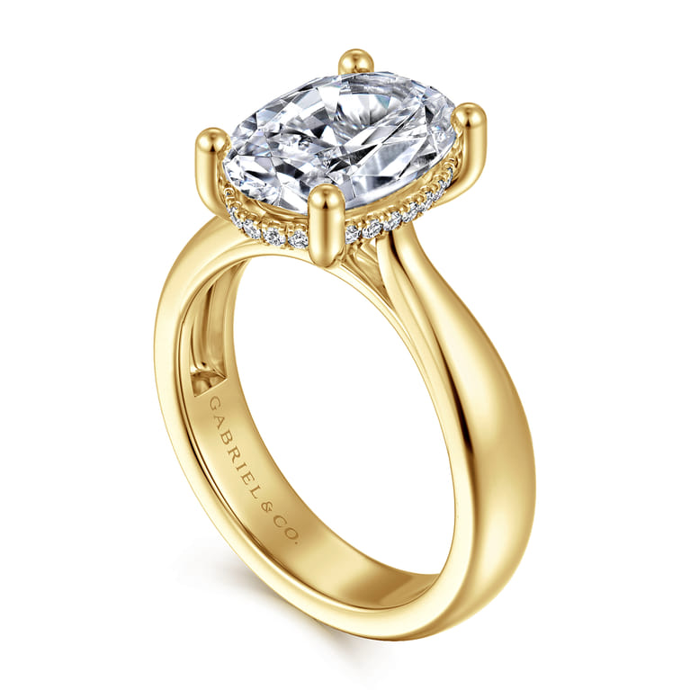 Elysian - 14K Yellow Gold Oval Diamond Engagement Ring - 0.09 ct - Shot 3