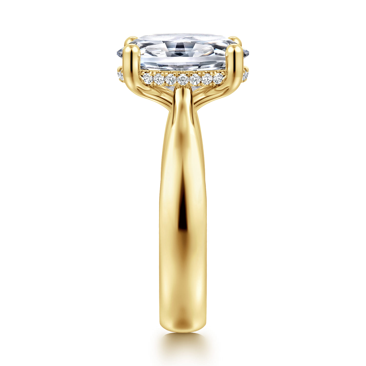 Elysian - 14K Yellow Gold Oval Diamond Engagement Ring - 0.09 ct - Shot 4