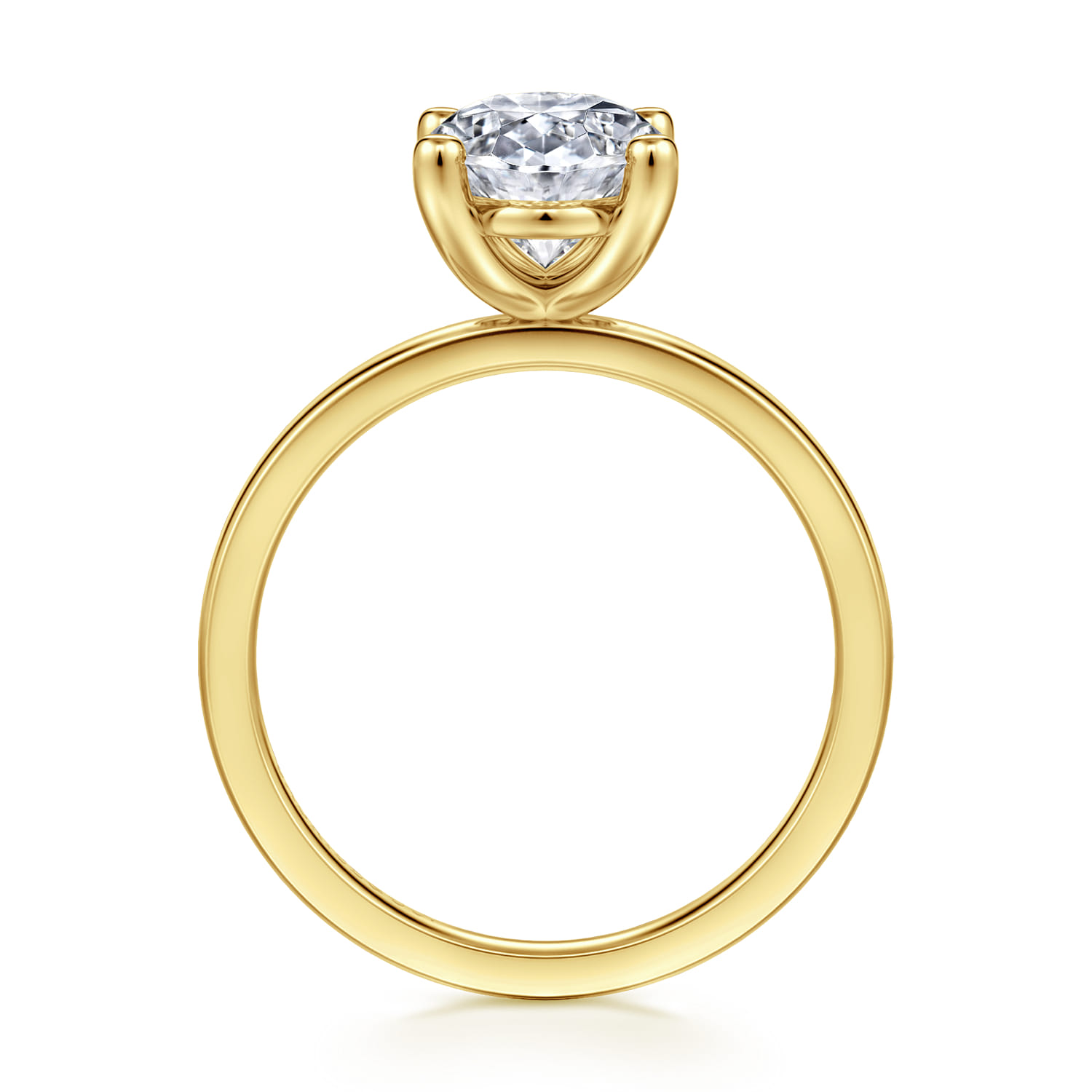 Paula - 14K Yellow Gold Oval Diamond Engagement Ring - Shot 2