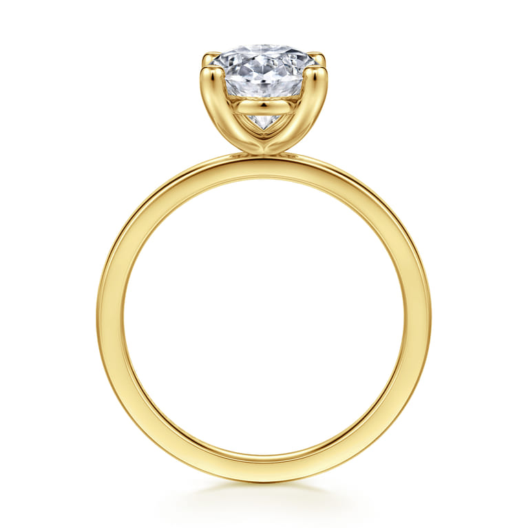 Paula - 14K Yellow Gold Oval Diamond Engagement Ring - Shot 2