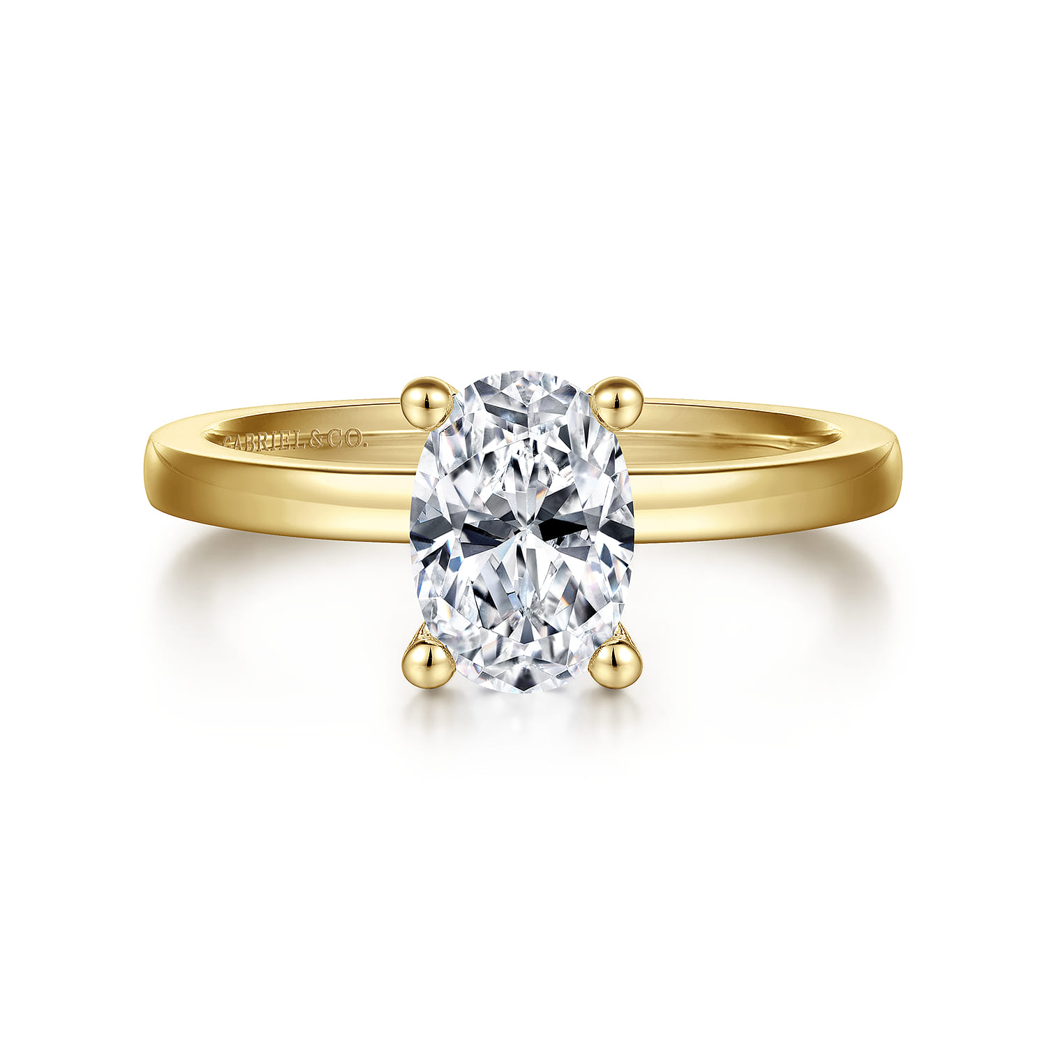 Paula - 14K Yellow Gold Oval Diamond Engagement Ring - Shot 1