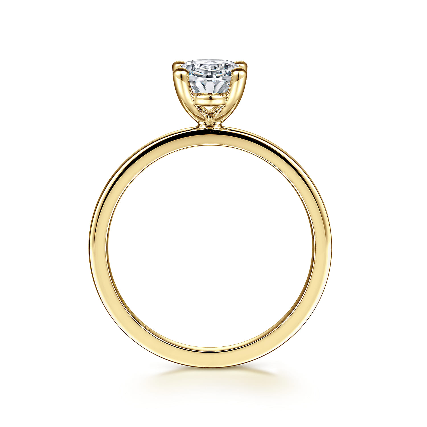 Paula - 14K Yellow Gold Oval Diamond Engagement Ring - Shot 2