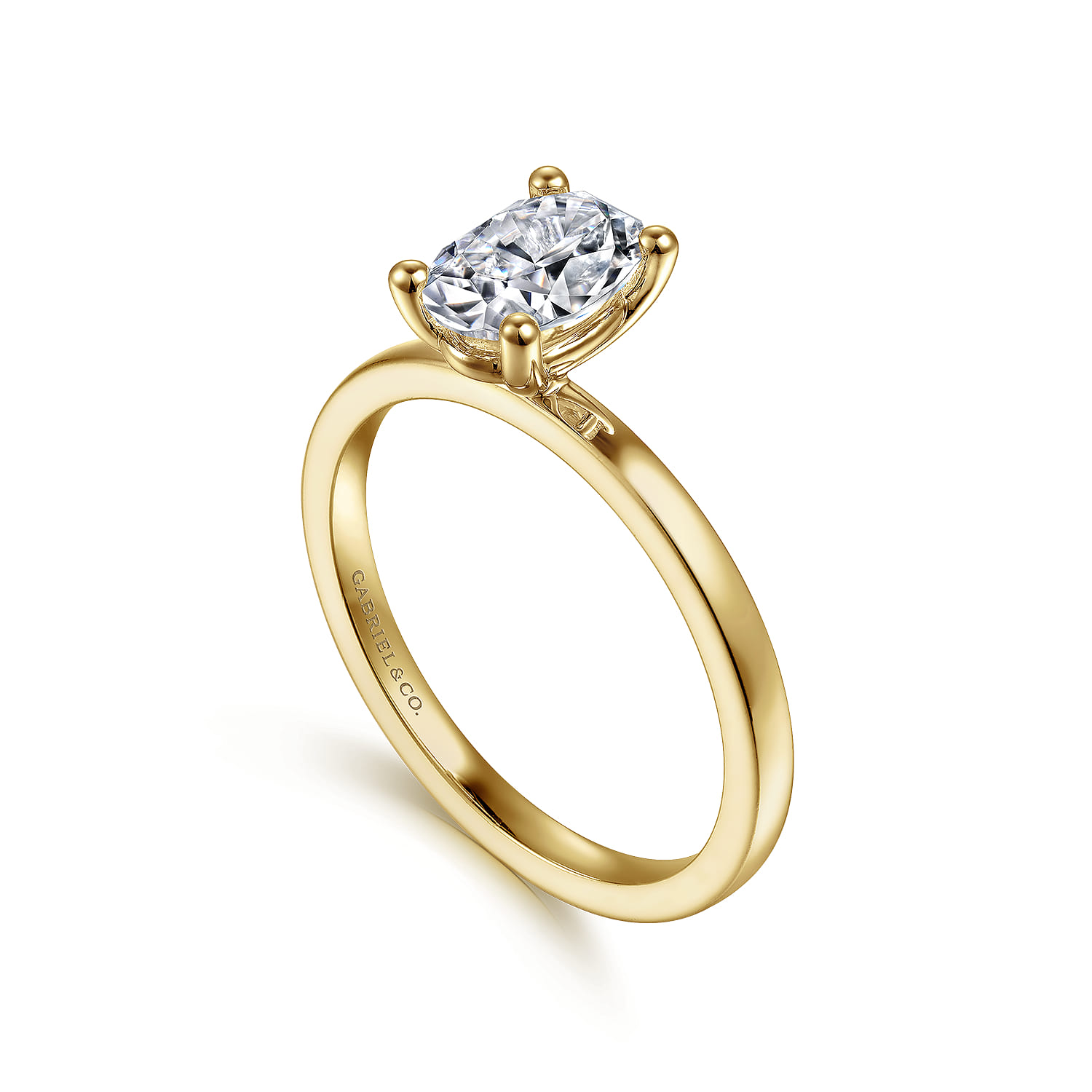 Paula - 14K Yellow Gold Oval Diamond Engagement Ring - Shot 3