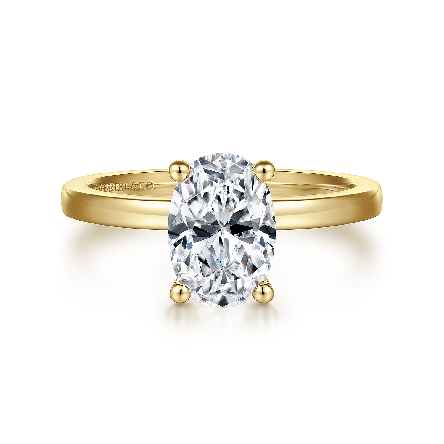 Paula - 14K Yellow Gold Oval Diamond Engagement Ring - Shot 1