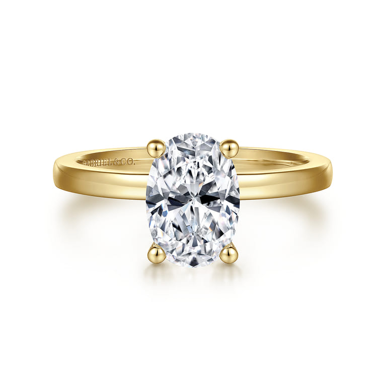 Paula - 14K Yellow Gold Oval Diamond Engagement Ring - Shot 1