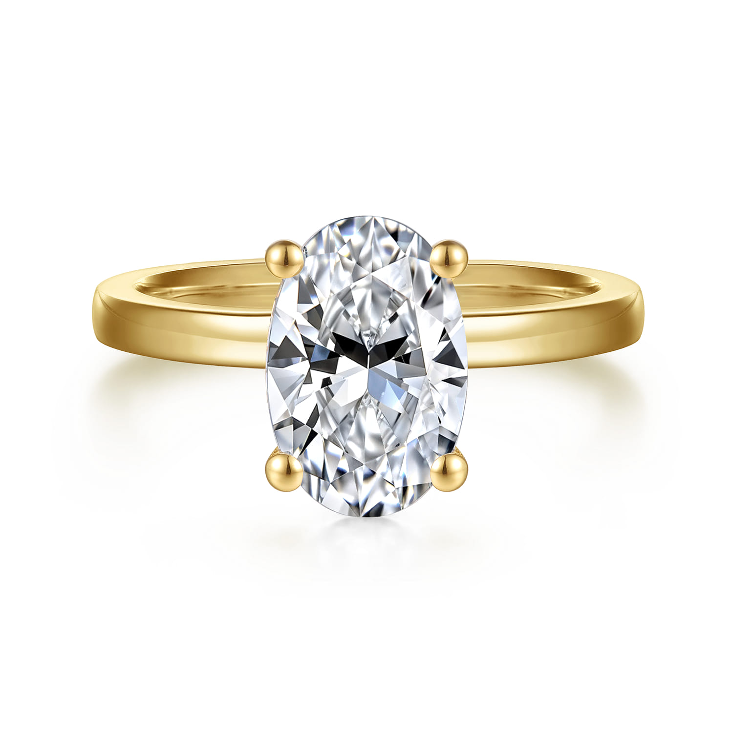 Paula - 14K Yellow Gold Oval Diamond Engagement Ring - Shot 1