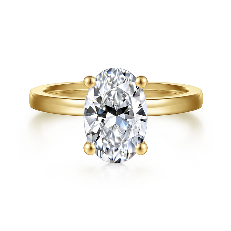 Paula - 14K Yellow Gold Oval Diamond Engagement Ring - Shot 1