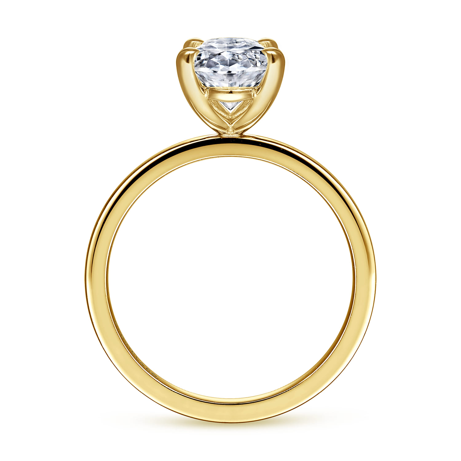 Paula - 14K Yellow Gold Oval Diamond Engagement Ring - Shot 2