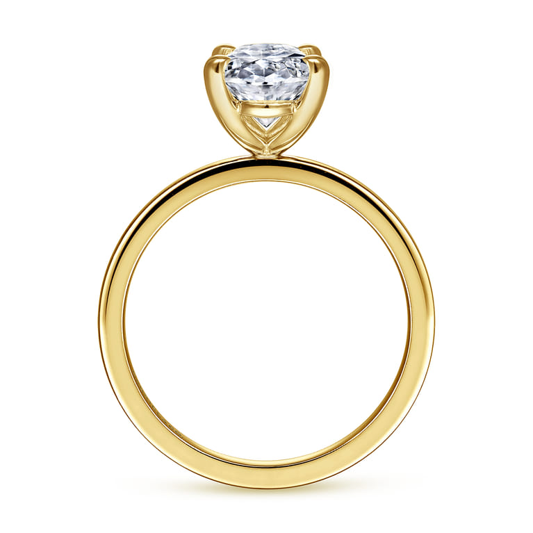Paula - 14K Yellow Gold Oval Diamond Engagement Ring - Shot 2