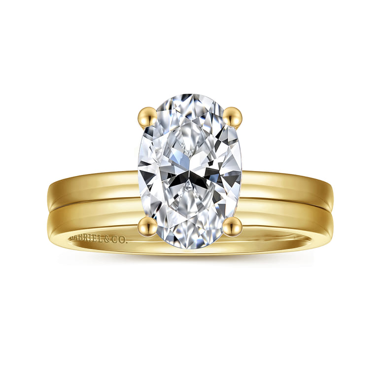 Paula - 14K Yellow Gold Oval Diamond Engagement Ring - Shot 4