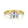Larissa - 14K Yellow Gold East West Oval Solitaire Engagement Ring
