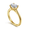 Larissa - 14K Yellow Gold East West Oval Solitaire Engagement Ring