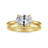 Larissa - 14K Yellow Gold East West Oval Solitaire Engagement Ring